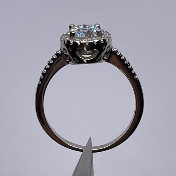 Moissanite Diamond Engagement Ring Brilliant Round Cut GRA S925 1 Ct Size 6 - Picture 6 of 11